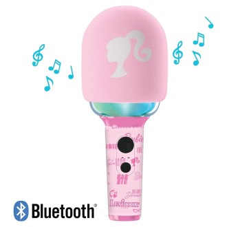 Svítící bezdrátový karaoke mikrofon Barbie