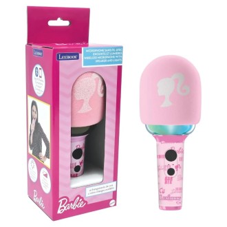 Svítící bezdrátový karaoke mikrofon Barbie
