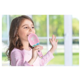 Svítící bezdrátový karaoke mikrofon Barbie