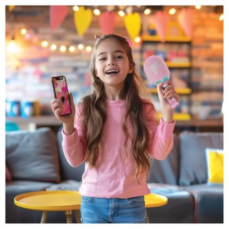 Svítící bezdrátový karaoke mikrofon Barbie