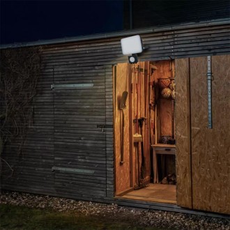 NEDES - Venkovní černý LED reflektor s PIR senzorem 30W / 4000K - LF7023S