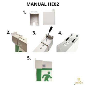 NEDES - Set pro montáž na boční stěnu pro nouzové svítidla LEL204 - HE02