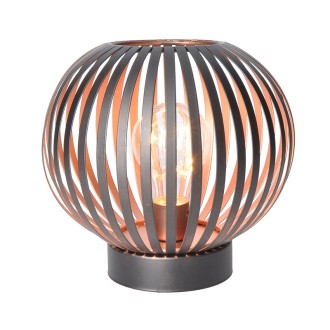 Solight kovová kulatá lucerna se žárovkou s micro LED, teplá bílá, měděná, 3xAA, 19cm