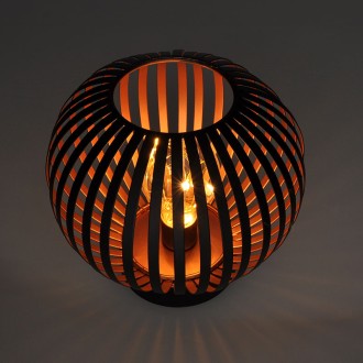 Solight kovová kulatá lucerna se žárovkou s micro LED, teplá bílá, měděná, 3xAA, 19cm