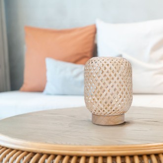 Solight ratanová LED lucerna s LED žárovkou, teplá bílá, 3x AAA, 19cm