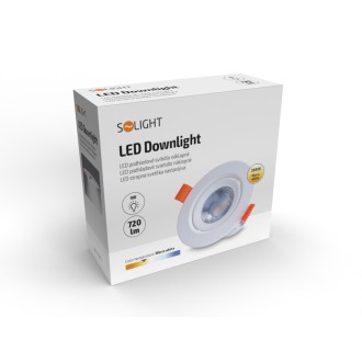 Solight LED podhledové světlo bodové, 9W, 720lm, 3000K, kulaté, bílé Stupeň krytí (IP): IP20