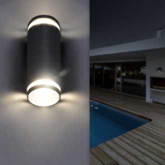 Solight LED venkovní nástěnné osvětlení Potenza, 2x GU10, černá Stupeň krytí (IP): IP54