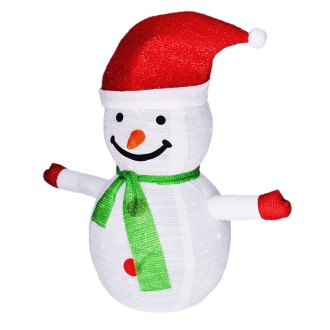 Solight LED sněhulák venkovní 40LED, teplá bílá, IP44, výška 70cm, 3x AA, časovač Stupeň krytí (IP): IP44