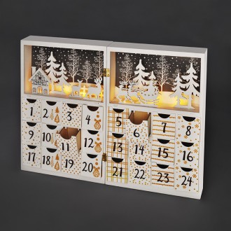 Solight LED adventní kalendář - kniha, 8x LED, 40x30cm, 2x AAA Stupeň krytí (IP): IP20
