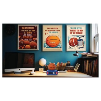 Budík s nočním 3D světlem Basketball