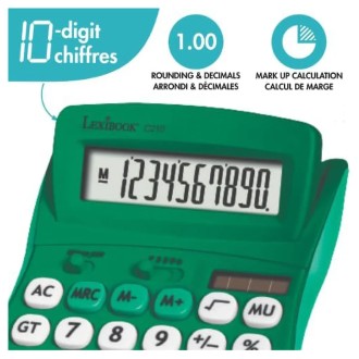 10místná kalkulačka s nastavitelným úhlem obrazovky zelená