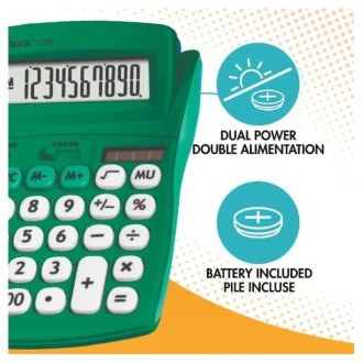 10místná kalkulačka s nastavitelným úhlem obrazovky zelená