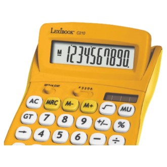 10místná kalkulačka s nastavitelným úhlem obrazovky žlutá