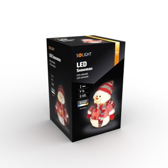 Solight LED sněhulák, 26cm, 6x LED, IP20, 3x AA Stupeň krytí (IP): IP20