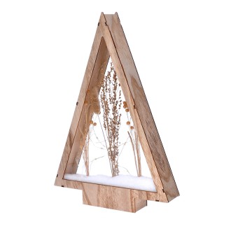 Solight LED dřevěná vánoční dekorace, zasněžené zimní květiny, 37cm, 2x AA Stupeň krytí (IP): IP20