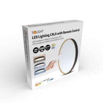 Solight LED osvětlení s dálkovým ovladačem Cala, 48W, 3360lm, 38cm, změna chromatičnosti, stmívatelné