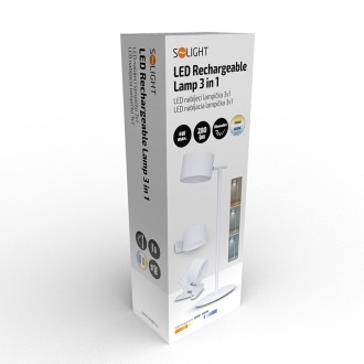 Solight LED nabíjecí lampička 3v1, 280lm, změna CCT, stmívání, bílá