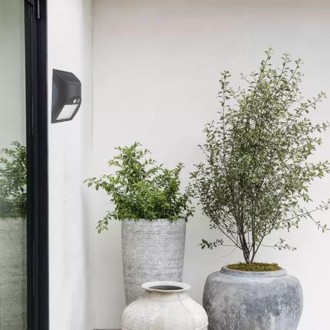 NEDES - LED šedé nástěnné solární svítidlo 3W / 3000K / 4000K - LS225