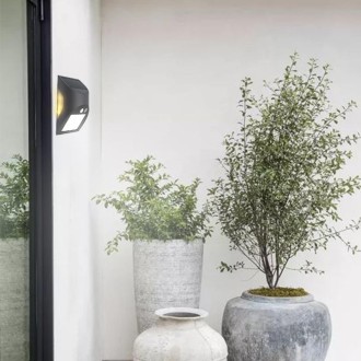 NEDES - LED šedé nástěnné solární svítidlo 3W / 3000K / 4000K - LS225