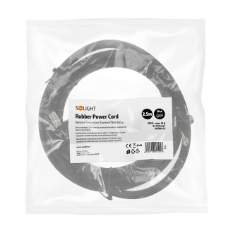 Solight flexo šňůra, 2.5m, 3 x 2.5mm2, gumová H07RN-F3, černá Stupeň krytí (IP): IP44