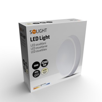 Solight LED venkovní osvětlení, 30W, 2200lm, 4000K, IP65, 32cm Barevná teplota (К): 4000 K, Stupeň krytí (IP): IP65+