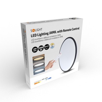 Solight LED osvětlení s dálkovým ovladačem Jamil, 48W, 3360lm, 40cm, změna chromatičnosti, stmívatelné