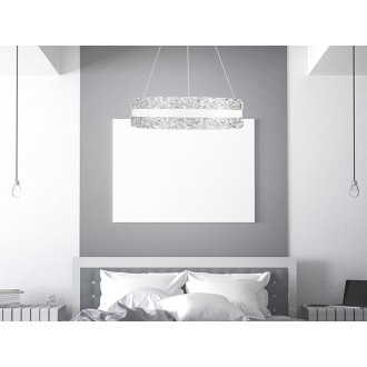 NEDES - LED luxusní závěsné křišťálové svítidlo s dálkovým ovladačem 80W - TA2303/W