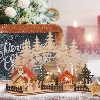 Solight LED vánoční městečko s kostelem, 30x19cm, 2x AAA Stupeň krytí (IP): IP20