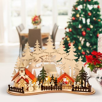 Solight LED vánoční městečko s kostelem, 30x19cm, 2x AAA Stupeň krytí (IP): IP20