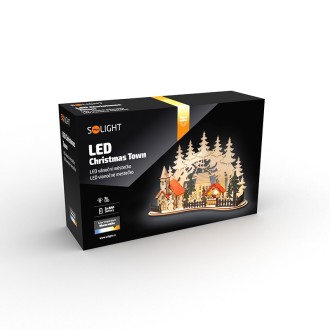 Solight LED vánoční městečko s kostelem, 30x19cm, 2x AAA Stupeň krytí (IP): IP20