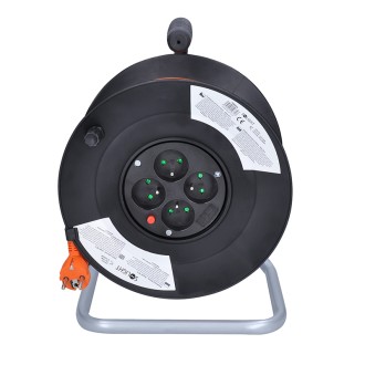 Solight prodlužovací přívod na bubnu, 4 zásuvky, 50m, oranžový kabel, 3x 1,5mm2 Stupeň krytí (IP): IP20