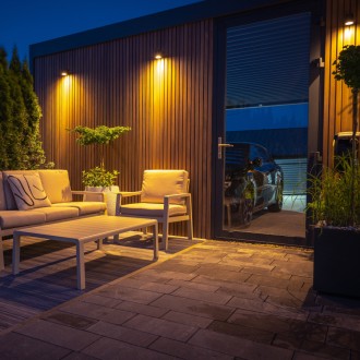 Rendl - SELMA nástěnná stříbrnošedá 230V LED GU10 8W IP54