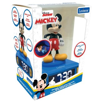 Budík s nočním 3D světlem Myšák Mickey