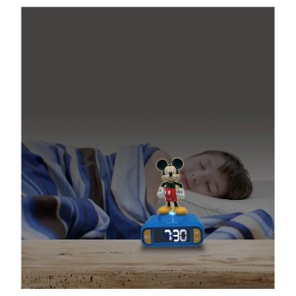 Budík s nočním 3D světlem Myšák Mickey