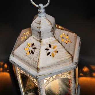 Solight LED vánoční lucerna bílá, 33cm, 3x LED svíčka, 3x AAA Stupeň krytí (IP): IP20