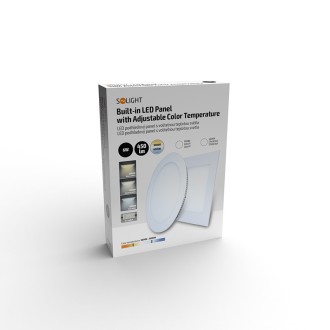 Solight LED mini panel CCT, podhledový, 6W, 450lm, 3000K, 4000K, 6000K, kulatý Barevná teplota (К): 3000-6000 K, Stupeň krytí (IP): IP20