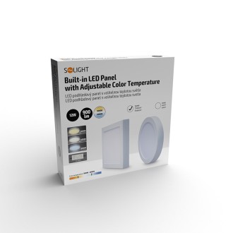 Solight LED mini panel CCT, přisazený, 12W, 900lm, 3000K, 4000K, 6000K, čtvercový Barevná teplota (К): 3000-6000 K, Stupeň krytí (IP): IP20