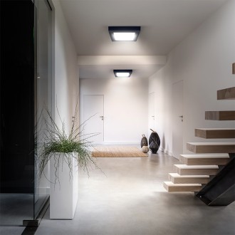 Solight LED mini panel CCT, přisazený, 18W, 1530lm, 3000K, 4000K, 6000K, čtvercový, černá barva Barevná teplota (К): 3000-6000 K, Stupeň krytí (IP): IP20