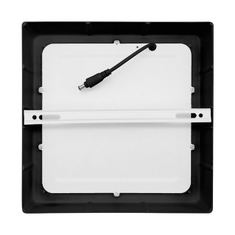 Solight LED mini panel CCT, přisazený, 18W, 1530lm, 3000K, 4000K, 6000K, čtvercový, černá barva Barevná teplota (К): 3000-6000 K, Stupeň krytí (IP): IP20