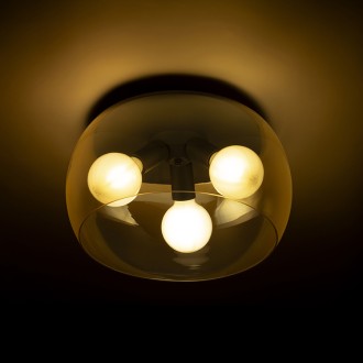 Rendl - AMANDA stropní matná černá čiré sklo 230V LED E27 3x15W Barva/Materiál: kouřové sklo, Barva: Černá