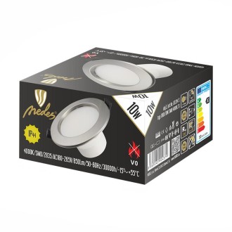 NEDES - LED svítidlo 10W / IP44 / DR01 / SMD / 4000K / SI - LDL154/S