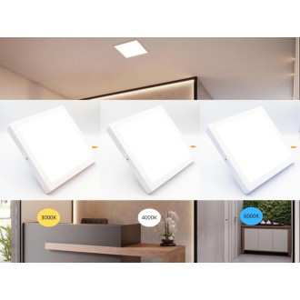 NEDES - LED přisazený panel 24W / PSSF / SMD / CCT / WH - LPL435