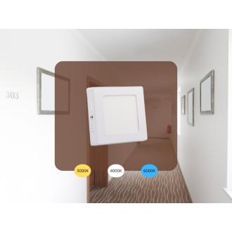 NEDES - LED přisazený panel 6W / PSSF / SMD / CCT / WH - LPL431