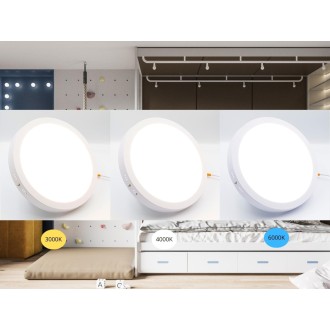 NEDES - LED přisazený panel 24W / PRSF / SMD / CCT / WH - LPL335