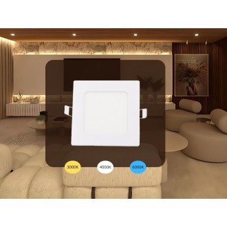 NEDES - LED vsazený panel 6W / PS / SMD / CCT / WH - LPL231