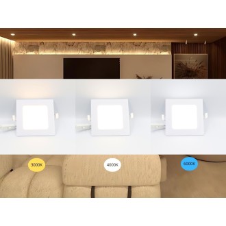 NEDES - LED vsazený panel 6W / PS / SMD / CCT / WH - LPL231