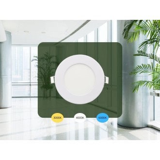 NEDES - LED vsazený panel 6W / PR / SMD / CCT / WH - LPL131