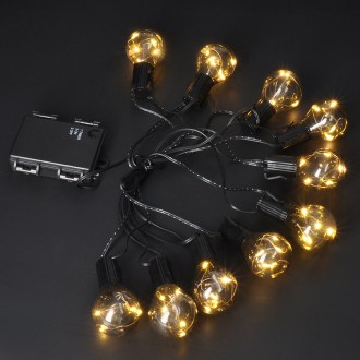 Solight venkovní řetěz s dekorativním LED žárovkami, 10x micro LED žárovka, 3m, 3xAA Stupeň krytí (IP): IP44