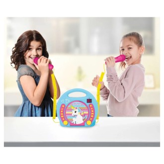 Přenosný CD přehrávač Jednorožec se 2 mikrofony