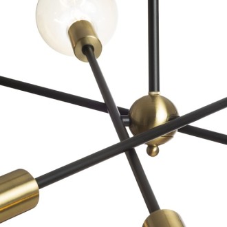 Rendl - ARTEMIA 6 na tyči černá česaná mosaz 230V LED E27 6x15W Barva/Materiál: česaná mosaz, Barva: Černá